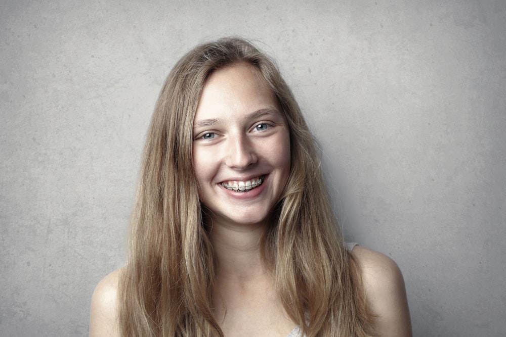 young lady with braces